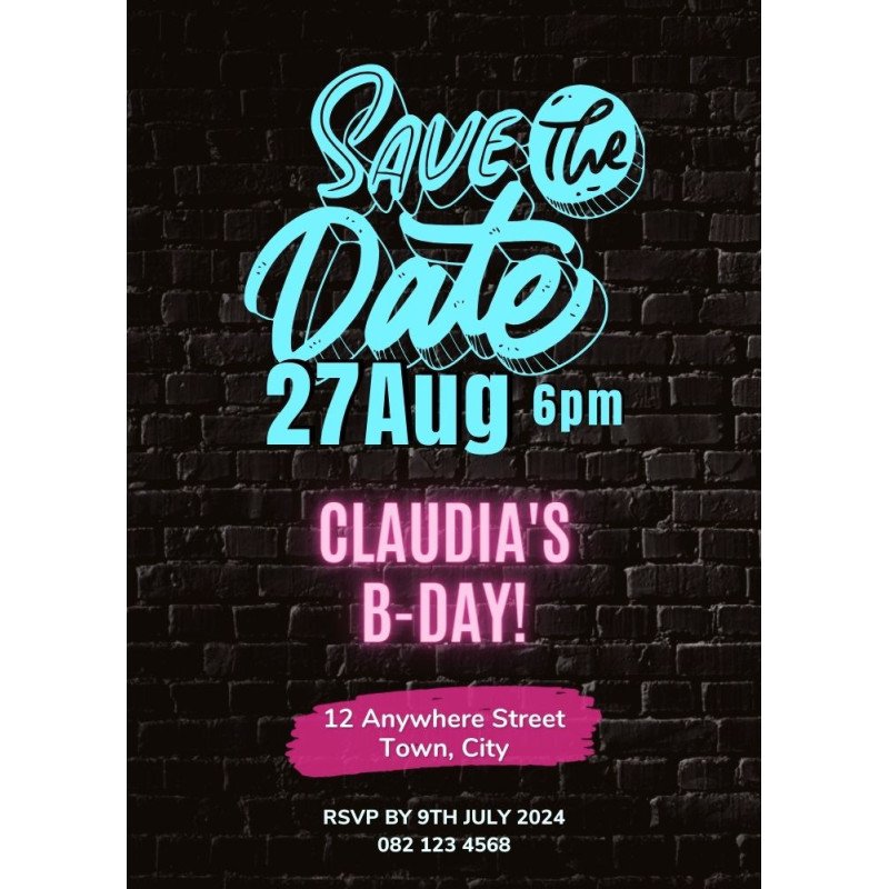 Animated Save The Date Electronic Birthday Party Invite