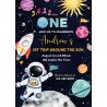 Outer Space 1st Birthday Digital Party Invitation