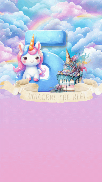 Unicorns are Real Animated Digital Birthday Party Invite